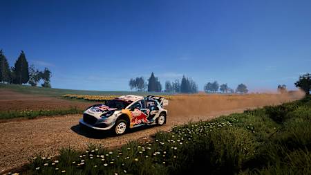 Captura de pantalla de EA Sports WRC 24 muestra el Ford Puma Rally 1 en el Rally de Polonia.