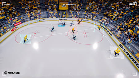 Captura de pantalla de EA Sports NHL 25 que muestra la nueva IA potenciada