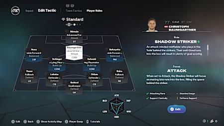 Player role screen for Christian Baumgartner of RB Leipzig in EA Sports FC 26.