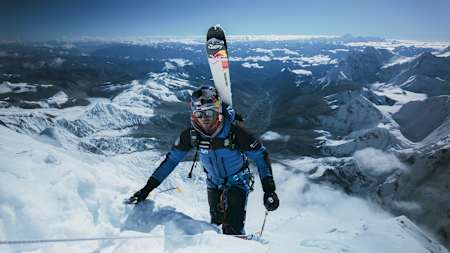 On September 22, 2025, Andrzej Bargiel climbs Mount Everest, Nepal, during a daring Red Bull-backed summit push, showcasing true adventure in extreme alpine conditions