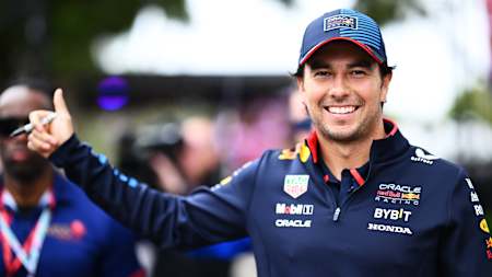 Sergio Pérez of Mexico and Oracle Red Bull Racing greets fans on the Melbourne Walk prior to the F1 Grand Prix of Australia at Albert Park Circuit on March 24, 2024 in Melbourne, Australia.