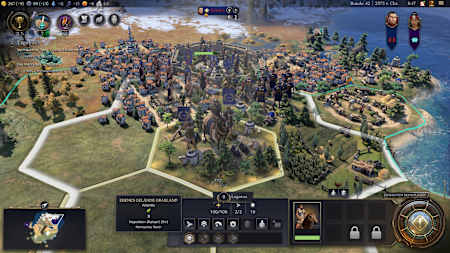 Screenshot aus Civilization 7 zeigt die Gemeinde Rom im Aufbau