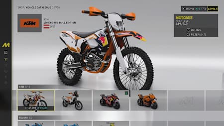 Motos KTM Red Bull en The Crew Motorcross.