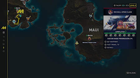 Ein Screenshot zeigt die Lage des Red Bull Playgrounds im Crew Motorfest.