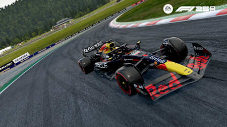 Screenshot aus F1 25 zeigt den Red Bull Racing RB21 auf der Strecke.