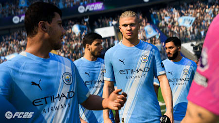Erling Haaland and Manchester City team-mates in EA Sports FC 26.