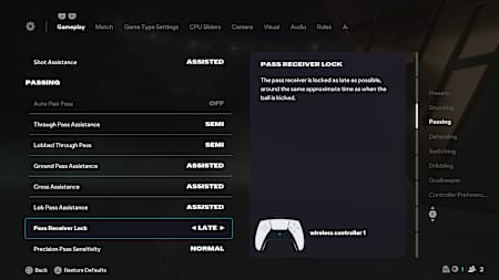 Ensure your Pass Receiver Lock is set to Late