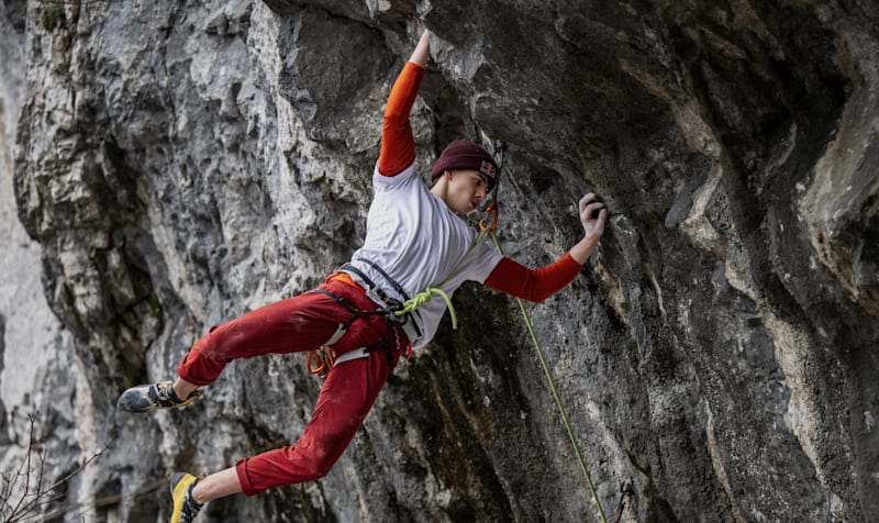 Darius ascending a rope like a pro – Rock Climb Every Day