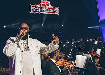 Rick Ross performing at Red Bull Symphonic in Atlanta, GA, USA on November 4, 2022.