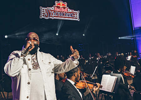 Rick Ross performing at Red Bull Symphonic in Atlanta, GA, USA on November 4, 2022.