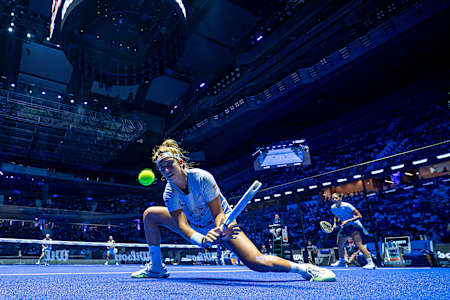 Beatriz Gonzalez Fernandez compete during the semi finals of the  Premier Padel P1 in Madrid, Spain on September 7, 2024. 
