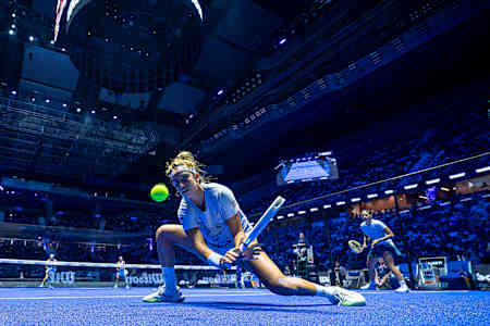Beatriz Gonzalez Fernandez compete during the semi finals of the  Premier Padel P1 in Madrid, Spain on September 7, 2024. 