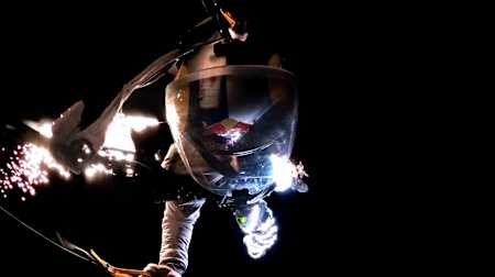 A Red Bull Air Force skydiver over Marfa.