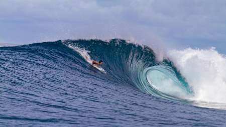 Most people surf on Indonesia’s Indian Ocean, not the remote Pacific side