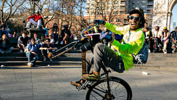 Jae Milez embodies the spirit of NYC's Bike Life culture.