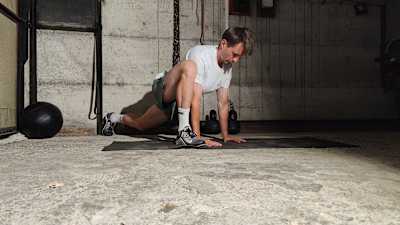 The world's greatest stretch enables you to get a good, controlled stretch of the hip flexors. 