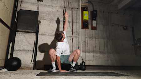 This is a good move to have in your warm-up routine if you squat weights.