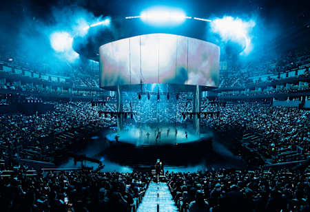 Vue générale de l’ambiance lors des finales du Championnat du monde de League of ­ Legends le 5 novembre 2022 à San Francisco, en Californie.