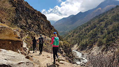 Crossing rivers, boulders and rocky sections means poles are pretty vital
