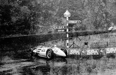 Dick Seaman en su último GP: Spa, 1939, con Mercedes.