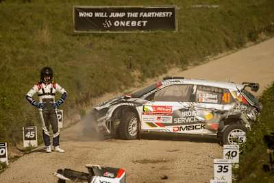 El francés Quentin Gilbert en Portugal durante el Mundial de Rallies 2017.