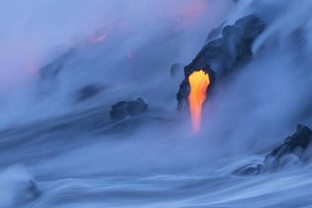 キラウエア火山の溶岩流