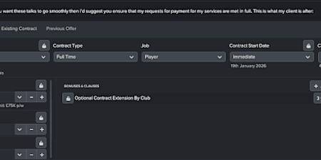 Proposez des contrats de 4 ans aux joueurs dont la valeur marchande est intéressante dans Football Manager 2022, et glissez une option de renouvellement de contrat automatique de 3 ans.