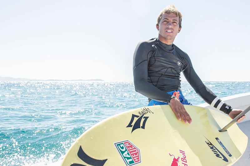 Kai Lenny Surfing a Hydrofoil Surfboard