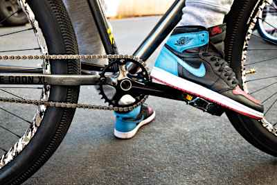 A close up of a bike belonging to Bike Life rider Curly.