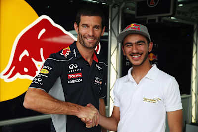 Abdullah Al Thawadi congratulates Mark Webber