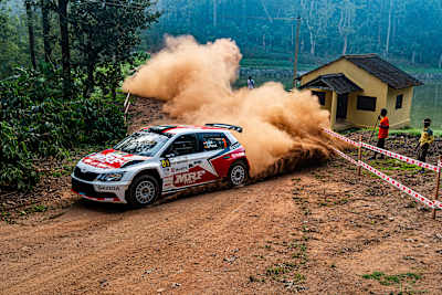 Rally driver Gaurav Gill competes in the Asia-Pacific Rally Championship at Chikmagalur.