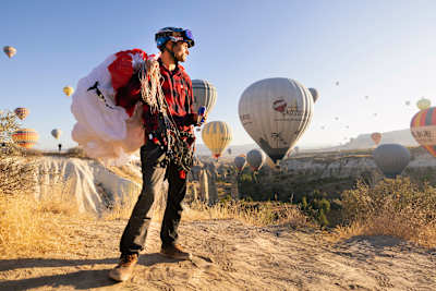 Valentin Delluc seen during the Fairy Flight shoot in Nevsehir, Turkey on September 1, 2022. 