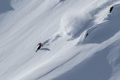Skiing at the Natural Selection Tour 2025.