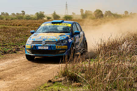 Rally driver Karna Kadur competes at Indian National Rally Championship round in Chennai.