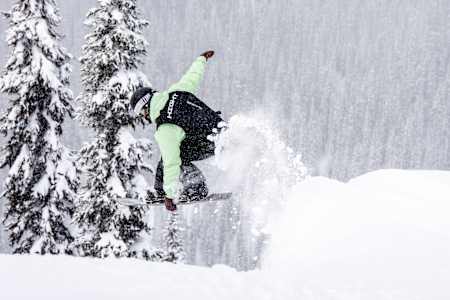 Eleina Hight snowboards in Revelstoke on the final day of Natural Selection Tour 2025.