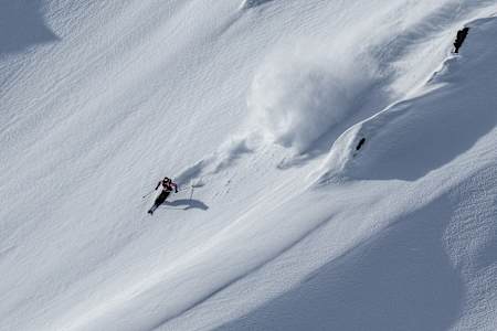 Skiing at the Natural Selection Tour 2025.