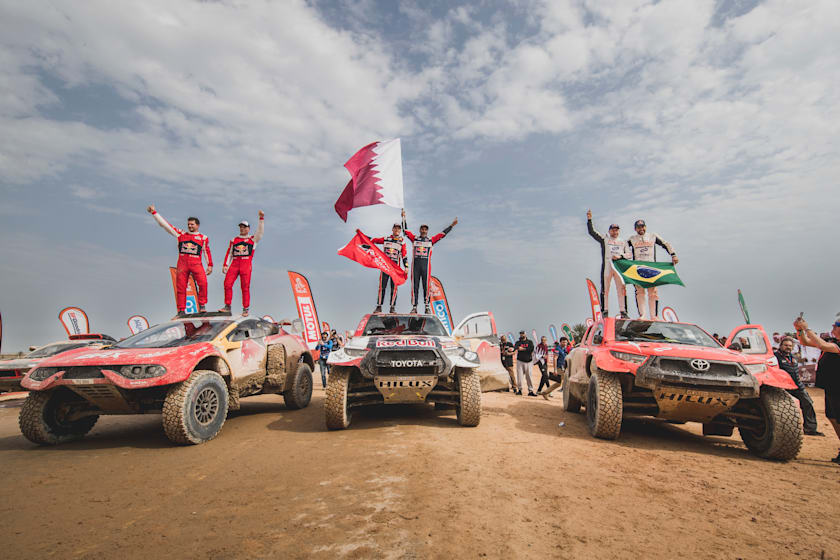 Η γραμμή τερματισμού στην 14η Ειδική του Rally Dakar 2023 από το Al-Hofuf στο Dammam, στη Σαουδική Αραβία στις 15 Ιανουαρίου 2023.
