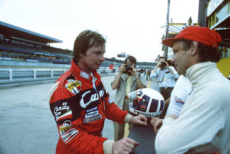 Didier Pironi y Niki Lauda en Hockenheim, F1 1982.