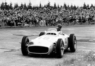 Juan Manuel Fangio at the 1954 German Grand Prix Mercedes Benz W196 R.