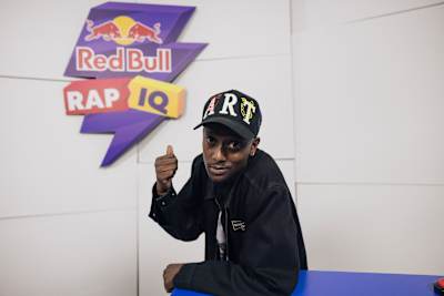 Buddy on set at Red Bull Rap IQ