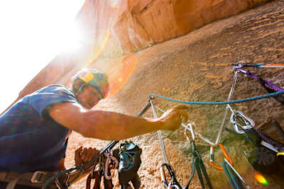 David Lama climbing at Zion National Park