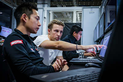 Liam Lawson #15 of Team Mugen, during the final round of the Japanese Super Formula Championship at Suzuka, Japan on October 27-29, 2023.
