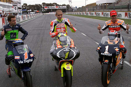Emilio Alzamora, Álex Crivillé y Valentino Rossi, Gran Premio de Argentina de 1999, MotoGP.