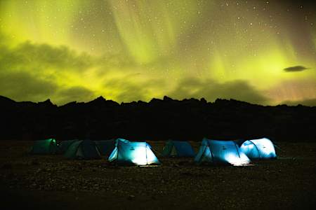 The team were treated to a view of the Northern Lights more than once