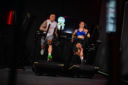 Participants perform during the Red Bull Gym Clash in Salzburg, Austria on February 13, 2025.
