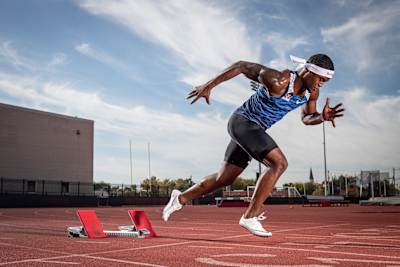 Elijah Hall is seen training at the University of Houston in Houston, Texas, USA on 19 November, 2019.