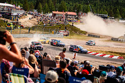 WorldRX Competitors in action at FIA World Rallycross Championship in Sweden, Höljes on July 1, 2023