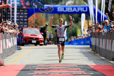 The run is held in and around the city of Penticton, where big crowds await