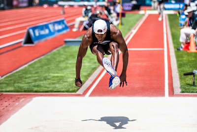 Will Claye competes in the triple long jump at the Prefontaine Classic IAAF Diamond League meet in Eugene, OR, USA on 26 May 2018. 