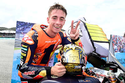 Pedro Acosta lors de la course Moto2 au MotoGP en Malaisie, le 12 novembre 2023.